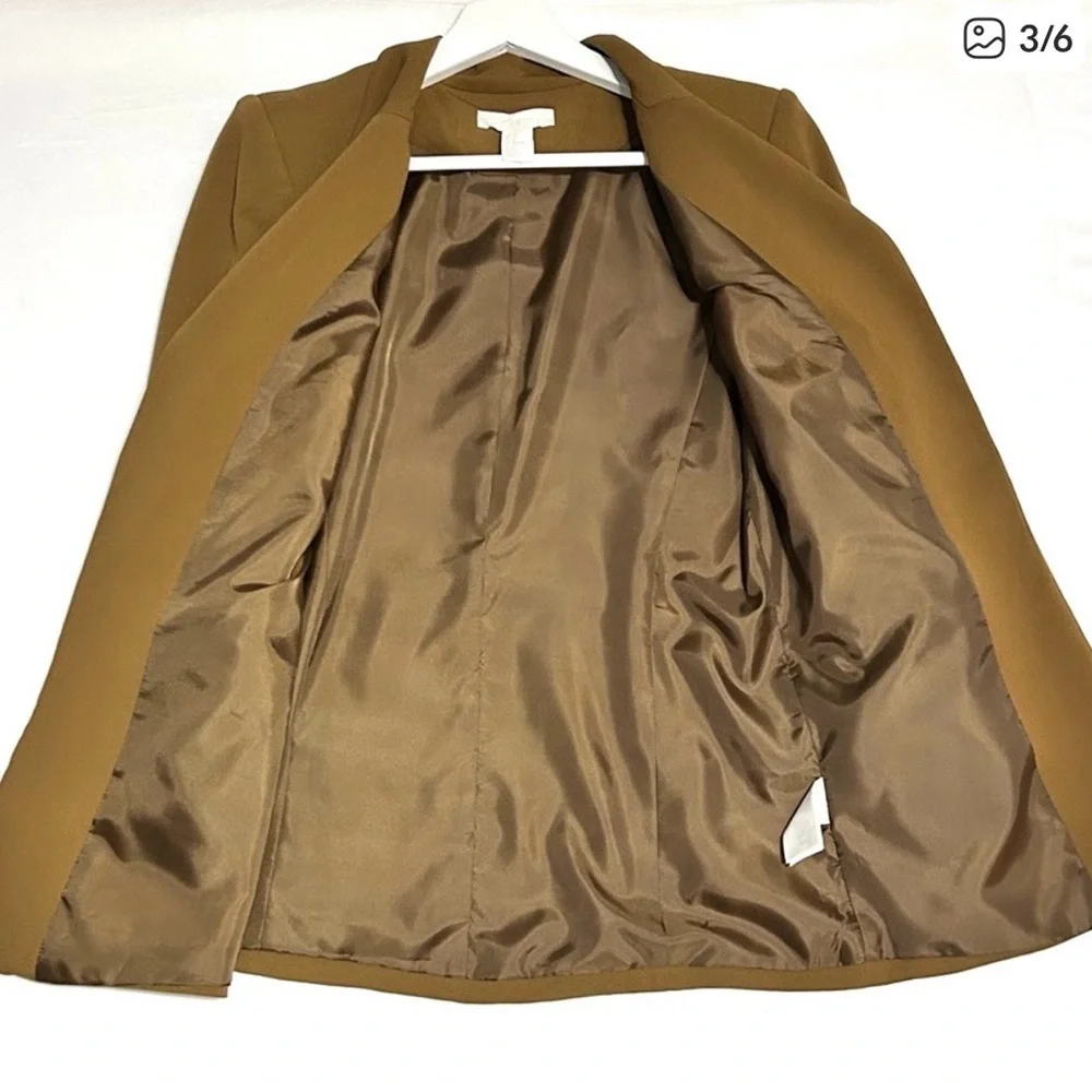 H&M Fitted Single Breasted Blazer Women’s Size 8, Camel / Golden Brown - Picture 3 of 6